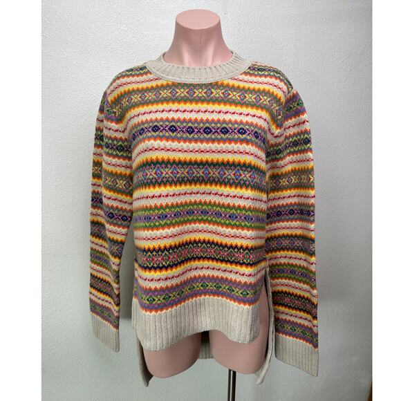Stella McCartney Multicolor Zigzag Wool Women’s US 10 (EU 44) High Low Sweater - Picture 4 of 16